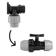 Wall Flange Kit 20mm MDPE With In-Line Valve - Home & Garden > Lawn & Garden Tech Hose & Fittings