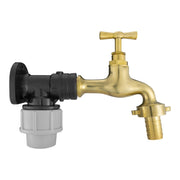 Wall Flange Kit 20mm MDPE With Polished Brass Tap - Home & Garden > Lawn & Garden Tech Hose & Fittings