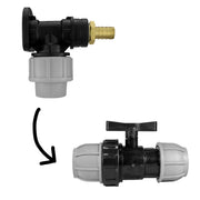 Wall Flange Kit 20mm MDPE + 1/2" Barb Outlet + In Line Valve - Home & Garden > Lawn & Garden Tech Hose & Fittings