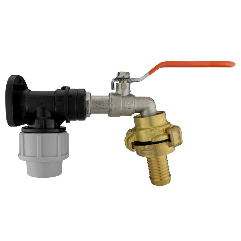 Wall Flange Kit 20mm MDPE - Lever Tap 1/2", Geka Barb 3/4" - Home & Garden > Lawn & Garden Tech Hose & Fittings
