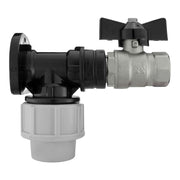 Wall Flange Kit 20mm MDPE - Bib Valve 1/2" BSP - Home & Garden > Lawn & Garden Tech Hose & Fittings