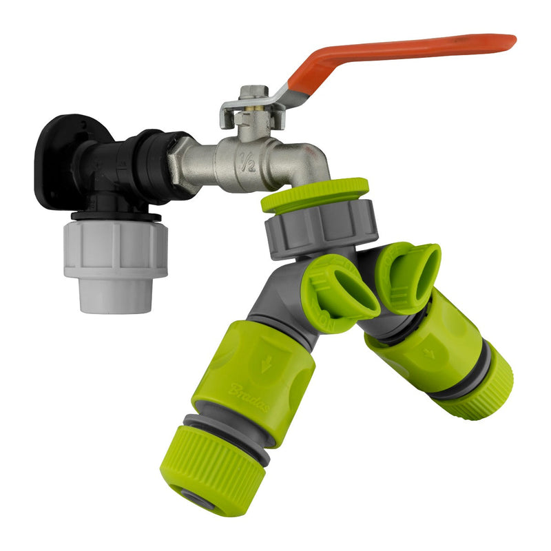 Wall Flange Kit 20mm MDPE - Lever Tap & Two Way Splitter & Connectors - Home & Garden > Lawn & Garden Tech Hose & Fittings