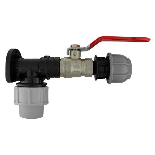 Wall Flange Kit 20mm MDPE - Lever Valve & 20mm MDPE Outlet - Home & Garden > Lawn & Garden Tech Hose & Fittings