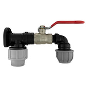 Wall Flange Kit 20mm MDPE - Lever Valve & 25mm MDPE Elbow Outlet - Home & Garden > Lawn & Garden Tech Hose & Fittings