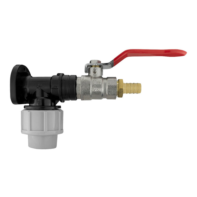 Wall Flange Kit 20mm MDPE - Lever Valve 1/2" Barb - Home & Garden > Lawn & Garden Tech Hose & Fittings