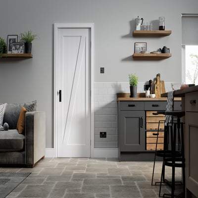 Barn White Primed Interior Door - All Sizes - Doors