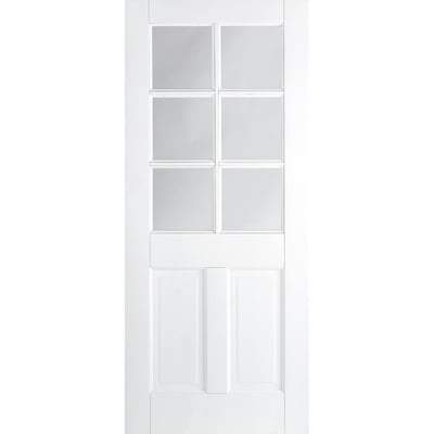 Canterbury White 6 Glazed Clear Light Panels Interior Door - All Sizes - Doors
