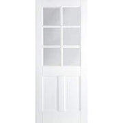Canterbury White 6 Glazed Clear Light Panels Interior Door - 1981mm x 838m -