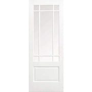Downham White Primed 9 Glazed Clear Bevelled Light Panels Interior Door - 2040mm x 726mm -