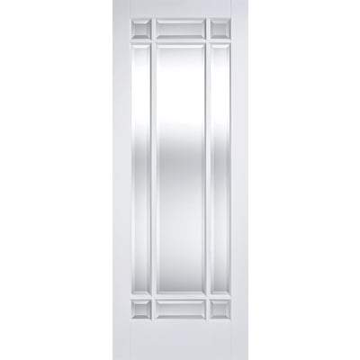 Manhattan White Primed 9 Panel Clear Bevelled Light Panels Interior Door - 1981mm x 762mm -