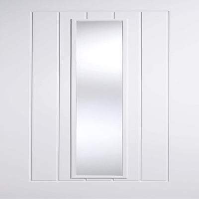 Mexicano White Primed 1 Glazed Clear White Panel Interior Door - 1981mm x 686mm -