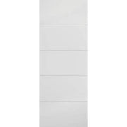 Moulded White Horizontal Four Line Primed Interior Door - 1981mm x 838mm -