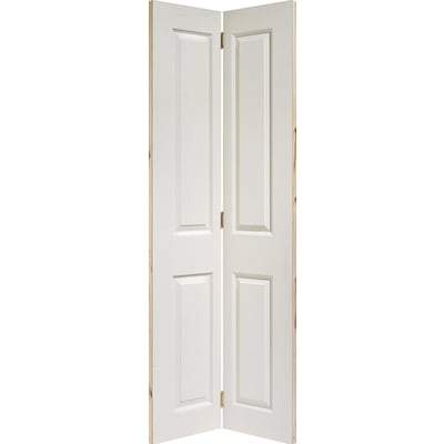 Moulded Textured White Primed Bi-Fold Interior Door - 1981mm x 762mm - Doors
