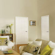 Moulded Textured Vertical White Primed 5 Panel Interior Fire Door FD30 - All Sizes - Doors