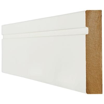 White Primed Single Groove Skirting - 3000mm x 95mm -