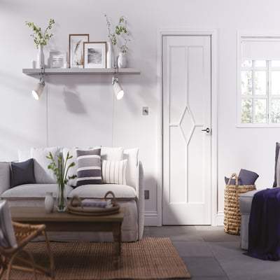 Reims White Primed Interior Fire Door FD30 - All Sizes - Doors