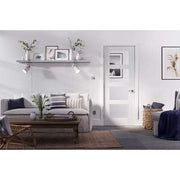 Shaker White Primed 4 Glazed Clear Light Panels Interior Door - 2040mm x 826mm -