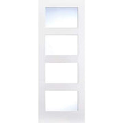 Shaker White Primed 4 Glazed Clear Light Panels Interior Door - 1981mm x 762mm -
