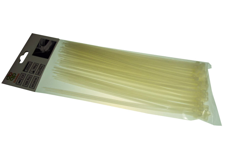 100 Cable Ties (4.8mm x 400mm) Neutral - Electronics > Electronics Accessories > Cable Management > Wire & Cable Ties Cable ties