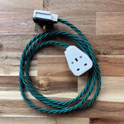 Christmas Red/White/Green Decorative Extension Lead - White Trailing Socket - Extension Leads