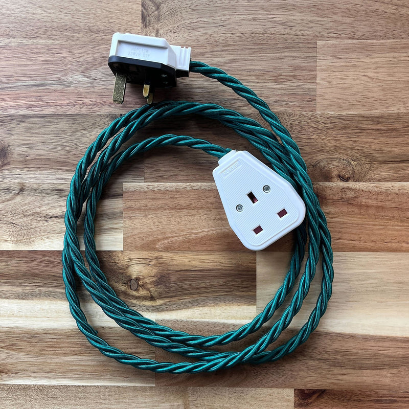 Christmas Red/White/Green Decorative Extension Lead - White Trailing Socket - Extension Leads