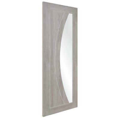 White Grey Salerno Internal Laminate Clear Glass Door - Doors