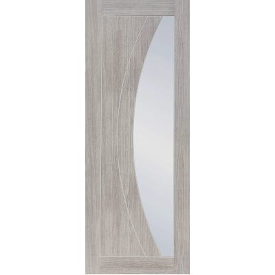 White Grey Salerno Internal Laminate Clear Glass Door - Doors