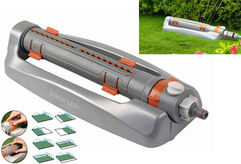 Metal Variable-Width Oscillating Sprinkler White Line - Home & Garden > Lawn & Garden > Watering & Irrigation > Sprinklers & Sprinkler Heads > Sprinklers Garden watering
