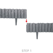 Lawn Edging, Plastic Palisade Wood Effect, 2.32m, Brown - Home & Garden > Lawn & Garden Garden tools & Accesories