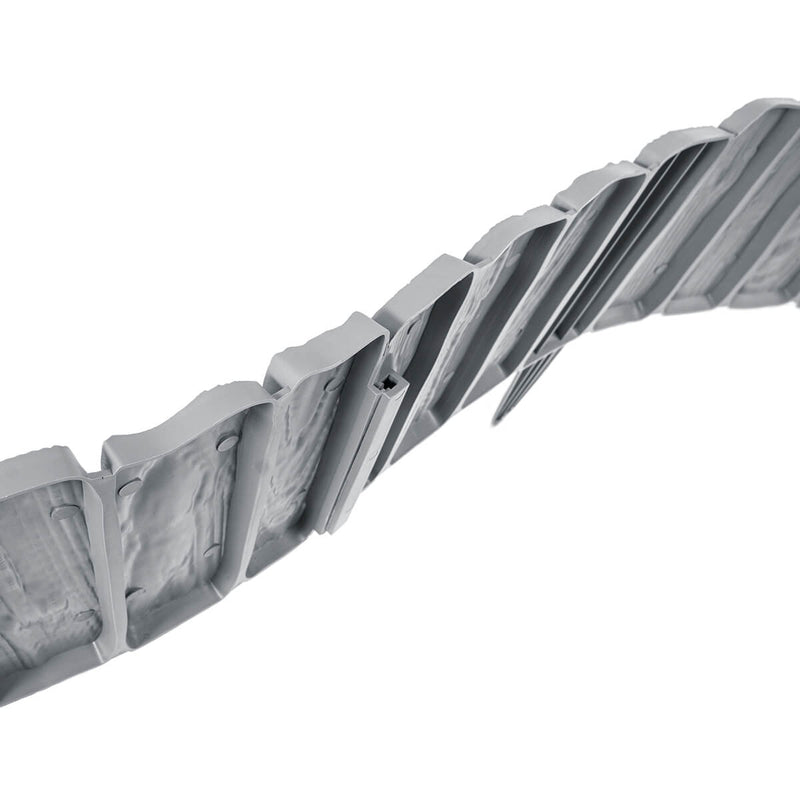 Lawn Edging, Plastic Palisade Wood Effect, 2.32m, Gray - Home & Garden > Lawn & Garden Garden tools & Accesories