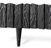 Lawn Edging, Plastic Palisade Wood Effect, 2.32m, Black - Home & Garden > Lawn & Garden Garden tools & Accesories