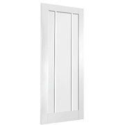White door with a glass panel on a white background