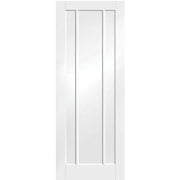 White door with a minimalist design on a white background