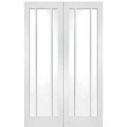 Worcester Internal Rebated White Primed Door Pair with Clear Glass -
