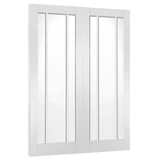 Worcester Internal Rebated White Primed Door Pair with Clear Glass -