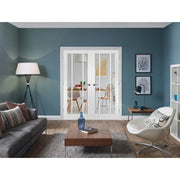 Worcester Internal Rebated White Primed Door Pair with Clear Glass -