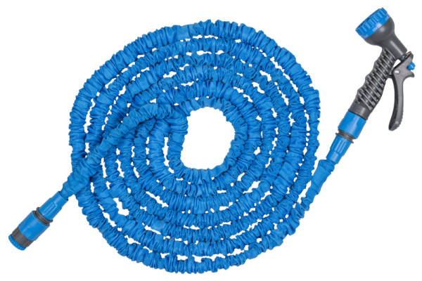 Expanding Trick Hose 7.5m - 22m Blue - Home & Garden > Lawn & Garden Garden watering
