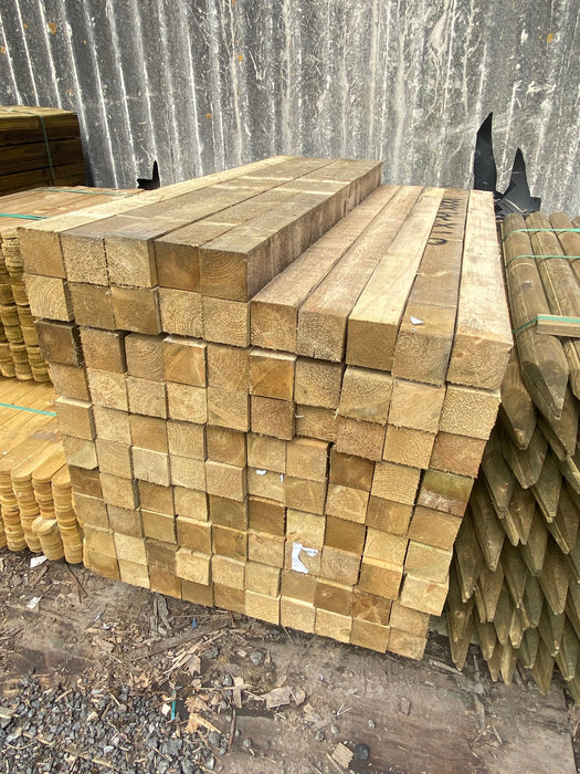 Spruce Treated Timber Fence Posts 100 x 100 x 2400mm (4x4) - £15 Each Inc Vat