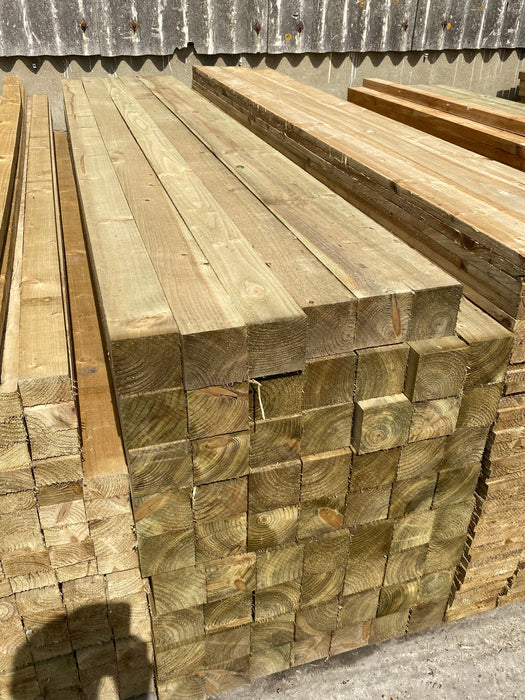 BULK BUY - Pack of 24 Lengths Of Spruce Treated Fence Posts 100 x 100 x 2400mm (4x4)💥 £324 Inc Vat💥
