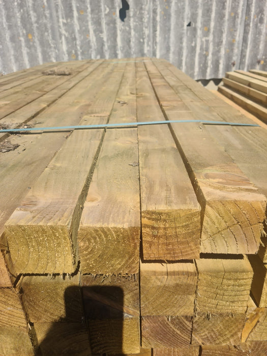 BULK BUY - Pack of 24 Lengths Of Spruce Treated Fence Posts 75 x 75 x 2400mm (3x3) 💥 £208 Inc Vat💥