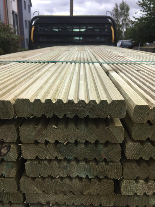 Treated Double Sided Decking 145 x 28 x 3600mm - £12.50 Per Length Inc vat